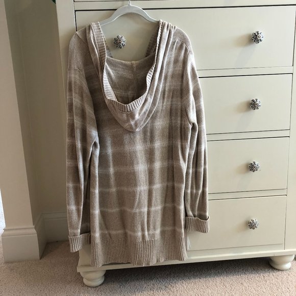 Eddie Bauer 2XLtall brown striped hooded sweater - Picture 3 of 3